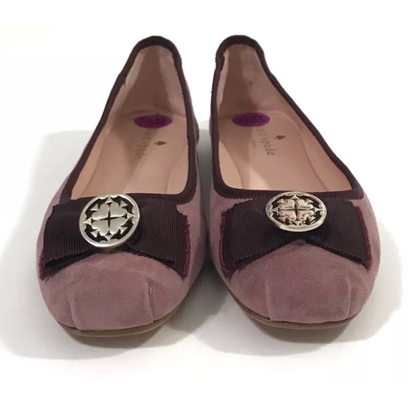 Kate Spade Fontana Too Suede Ballet Flats Bow Shoe - Picture 2 of 8